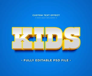 Kids PSD Fully Editable Text Effect. Layer Style PSD Mockup Template