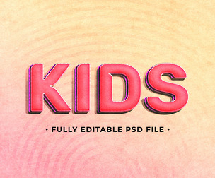 Kids PSD Fully Editable Text Effect. Layer Style PSD Mockup Template