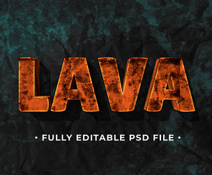 Lava PSD Fully Editable Text Effect. Layer Style PSD Mockup Template