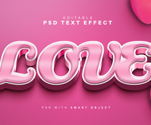 Love PSD Fully Editable Text Effect. Layer Style PSD Mockup Template