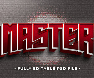 Master PSD Fully Editable Text Effect. Layer Style PSD Mockup Template