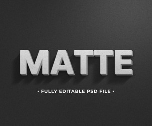 Matte PSD Fully Editable Text Effect. Layer Style PSD Mockup Template