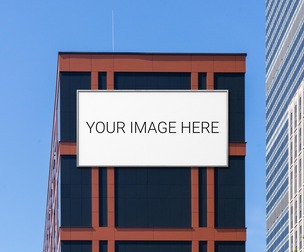 Big Billboard Mockup PSD Template - Professional Outdoor Advertising Display Scene