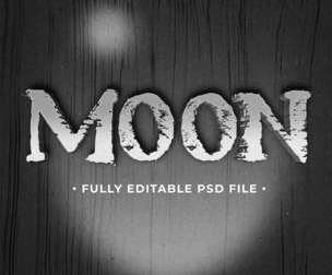 Moon PSD Fully Editable Text Effect. Layer Style PSD Mockup Template