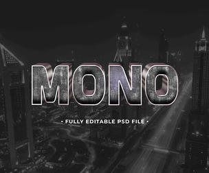 Mono PSD Fully Editable Text Effect. Layer Style PSD Mockup Template