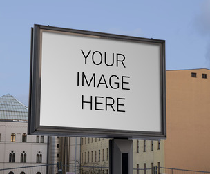 City Billboard Mockup PSD Template - Professional Outdoor Advertising Display Scene