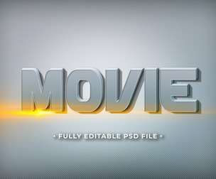 Movie PSD Fully Editable Text Effect. Layer Style PSD Mockup Template