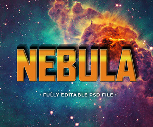 Nebula PSD Fully Editable Text Effect. Layer Style PSD Mockup Template