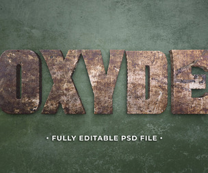 Oxyde PSD Fully Editable Text Effect. Layer Style PSD Mockup Template