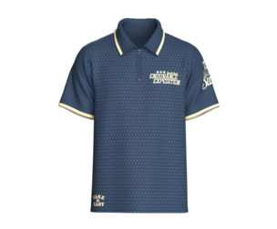 Men Printed Micro Dot Navy Blue Zip Polo Shirt | Marvelous / Clo3d / obj / fbx