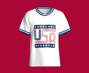 Men USA Flag Typography T-shirt | Marvelous / Clo3d / obj / fbx