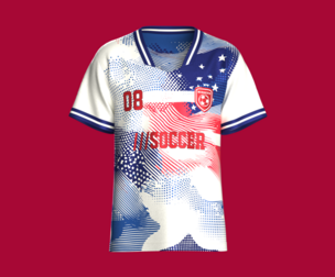 Men USA V Neck Star Wave Sublimation Soccer Jersey | Marvelous / Clo3d / obj / fbx