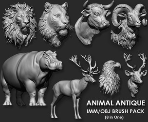 Animal antiques Collection IMM/Obj Brush Pack 8 in One