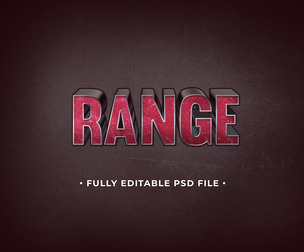 Range PSD Fully Editable Text Effect. Layer Style PSD Mockup Template
