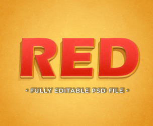 Red PSD Fully Editable Text Effect. Layer Style PSD Mockup Template