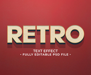 Retro PSD Fully Editable Text Effect. Layer Style PSD Mockup Template