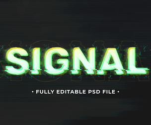 Signal PSD Fully Editable Text Effect. Layer Style PSD Mockup Template
