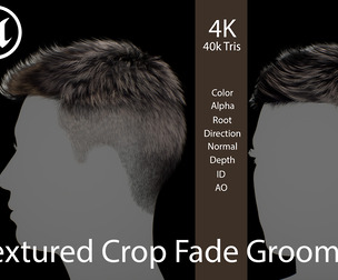 Male Textured Crop Fade - Game-Ready Real-Time Hair