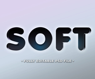 Soft PSD Fully Editable Text Effect. Layer Style PSD Mockup Template