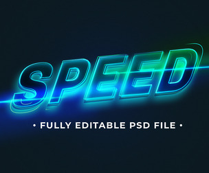 Speed PSD Fully Editable Text Effect. Layer Style PSD Mockup Template