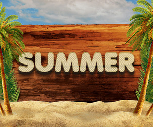 Summer PSD Fully Editable Text Effect. Layer Style PSD Mockup Template