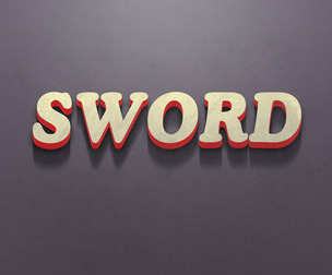 Sword PSD Fully Editable Text Effect. Layer Style PSD Mockup Template