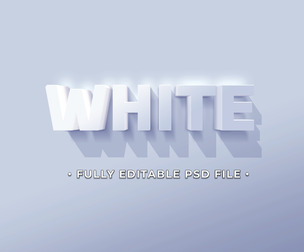 White PSD Fully Editable Text Effect. Layer Style PSD Mockup Template