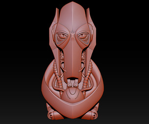 Futuristic Robot Mask  Sci-Fi 3D Model for CNC & Jewelry Design