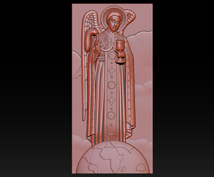 Archangel Relief Panel with Sacred Chalice