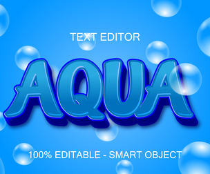 Aqua Text Effects, EPS Template File.