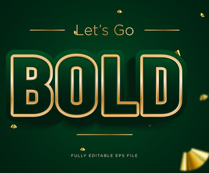 Bold Gold Text Effects, EPS Template File.