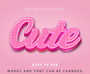 Cute Text Effects, EPS Template File.