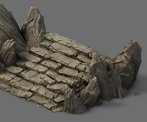 Mountain - terrain stone staircase 01