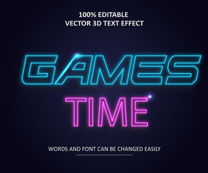 Game Time Text Effects, EPS Template File.