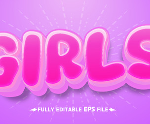 Girls Text Effects, EPS Template File.