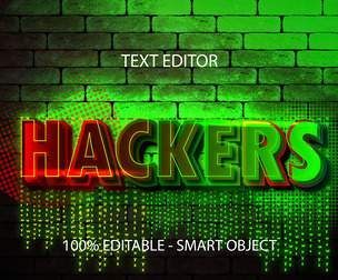 Hackers Text Effects, EPS Template File.
