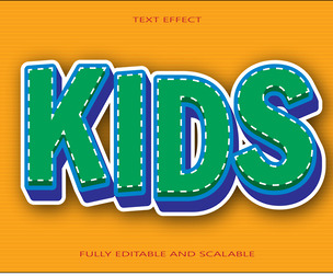 Kids Emboss Text Effects, EPS Template File.