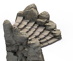 Mountain - terrain stone staircase 04