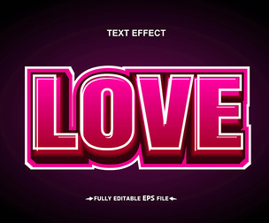 Love Text Effects, EPS Template File.