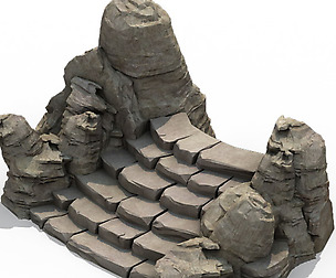 Mountain - terrain stone staircase 05