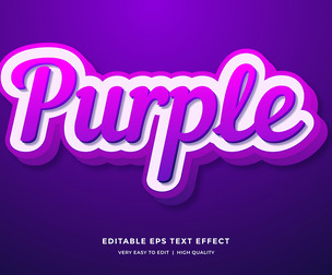 Purple Text Effects, EPS Template File.