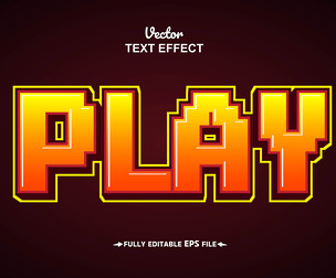 Play Text Effects, EPS Template File.