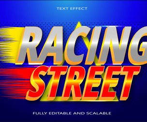 Racing Street Text Effects, EPS Template File.