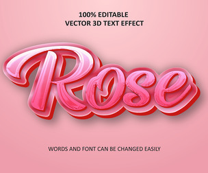 Rose Text Effects, EPS Template File.