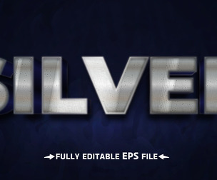 Silver Text Effects, EPS Template File.