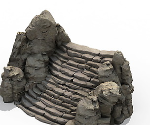 Mountain - terrain stone stairs 06