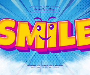 Smile Text Effects, EPS Template File.
