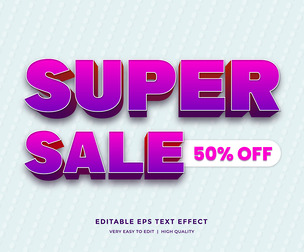 Super Sale Text Effects, EPS Template File.