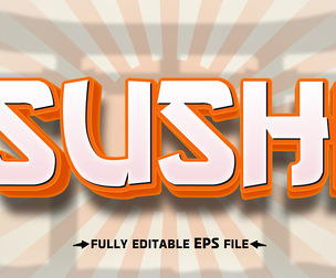 Sushi Text Effects, EPS Template File.