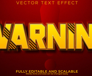 Warning Text Effects, EPS Template File.
